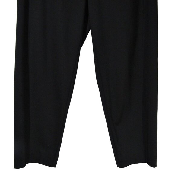 EILEEN FISHER Black Knit WIDE LEG Pull on Stretch Career Minimalist Pants L - Picture 3 of 10